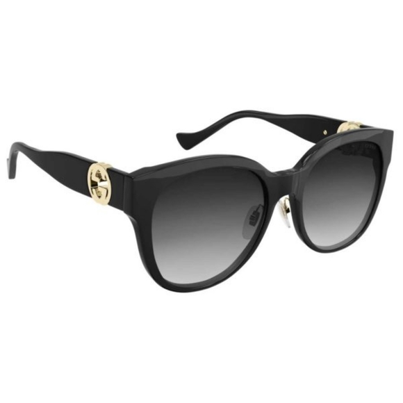 NEW GUCCI WOMEN'S ROUND SUNGLASSES GUCCI GG1028SK 006 GUCCI BLACK EYEWEAR - Picture 5 of 12